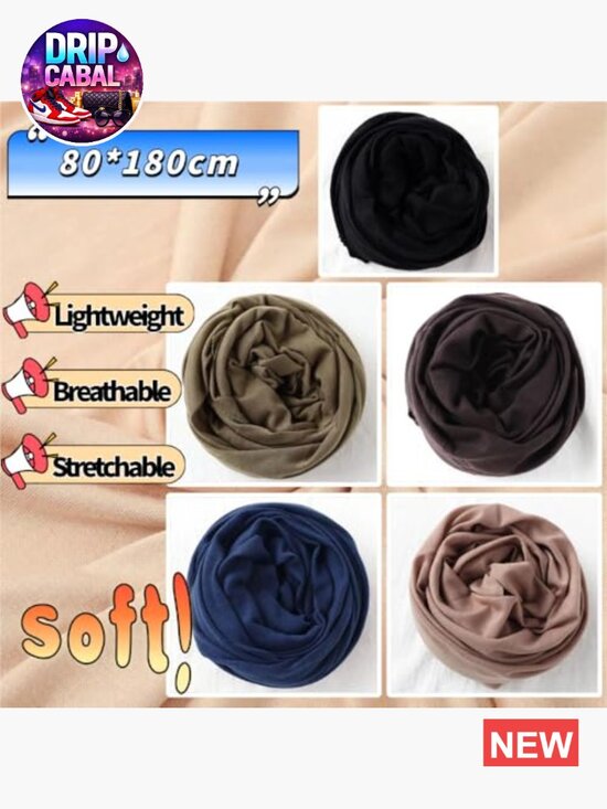 Soft Stretchy Headwrap for Locs Braids, Breathable Polyester Scarf main image 3